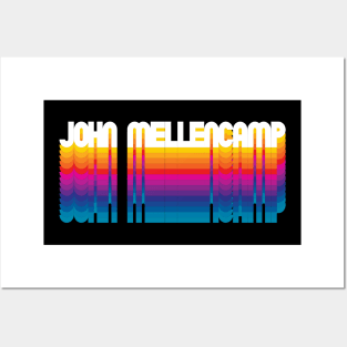 Retro Mellencamp Proud Personalized Name Gift Retro Rainbow Style Posters and Art